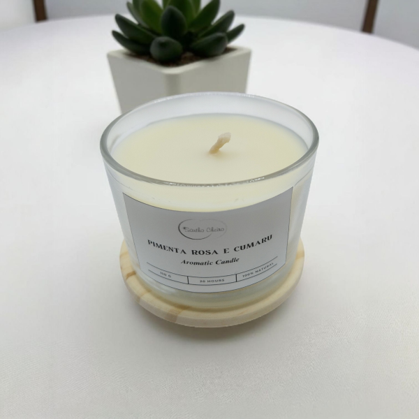 Vela Aromática Pimenta Rosa e Cumaru