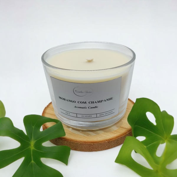 Vela Aromática Morango com Champanhe